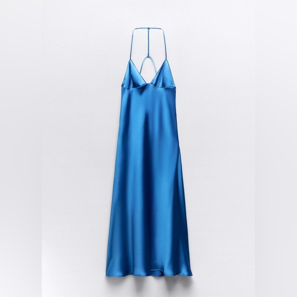 Zara Blue Satin Dress